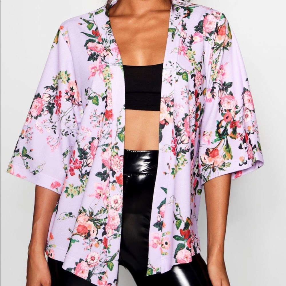 Boohoo Floral Print Kimono